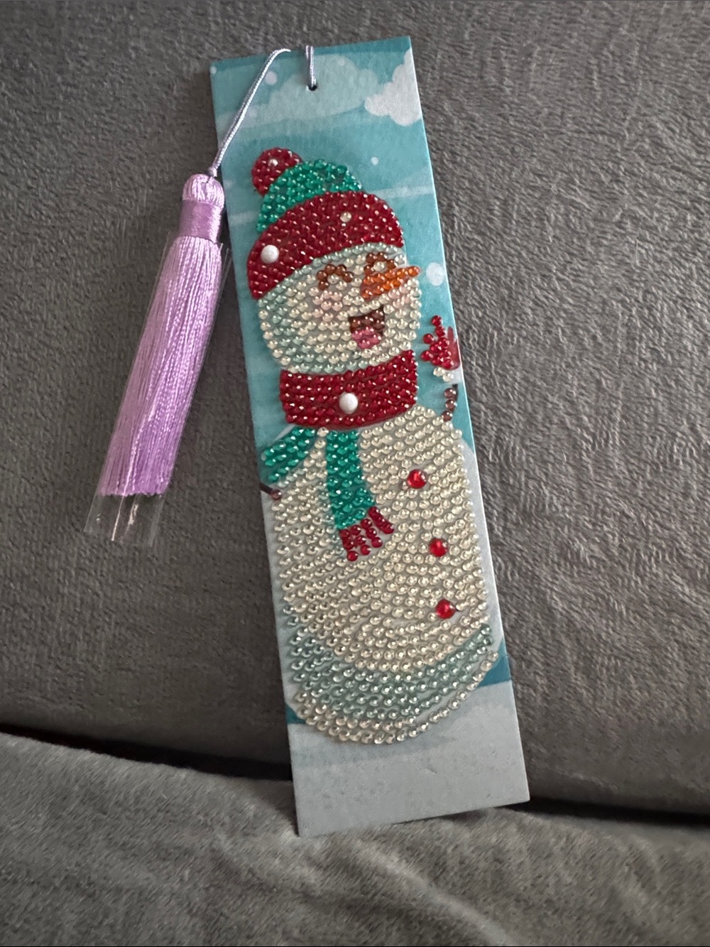 Embellished Snowman Bookmark with Lavender Tassel
